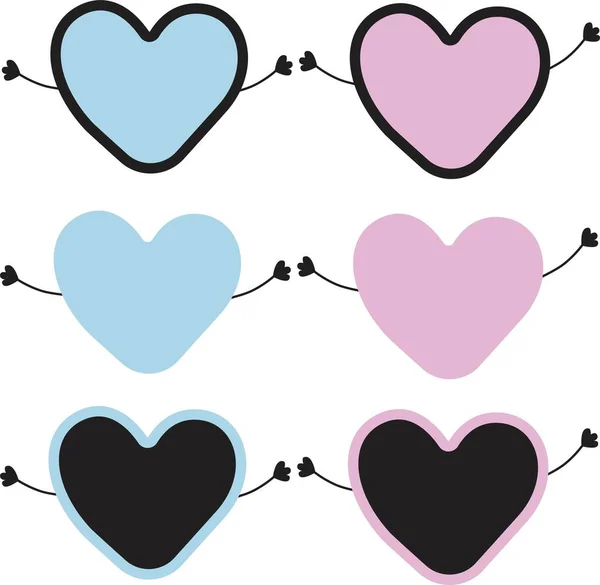 Print Cute Heart Background Vector Illustration — Stock Vector