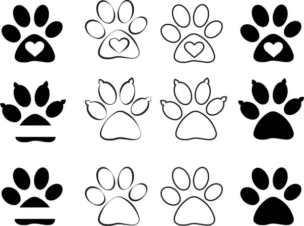 Print Animal Paw Black Sign Illustration — Stock Vector