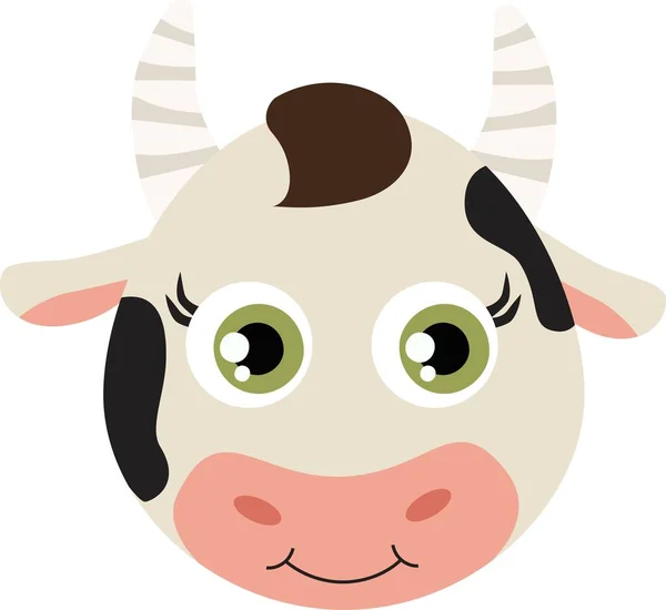 Print Funny Cartoon Cow Vector Illustration Art — 스톡 벡터