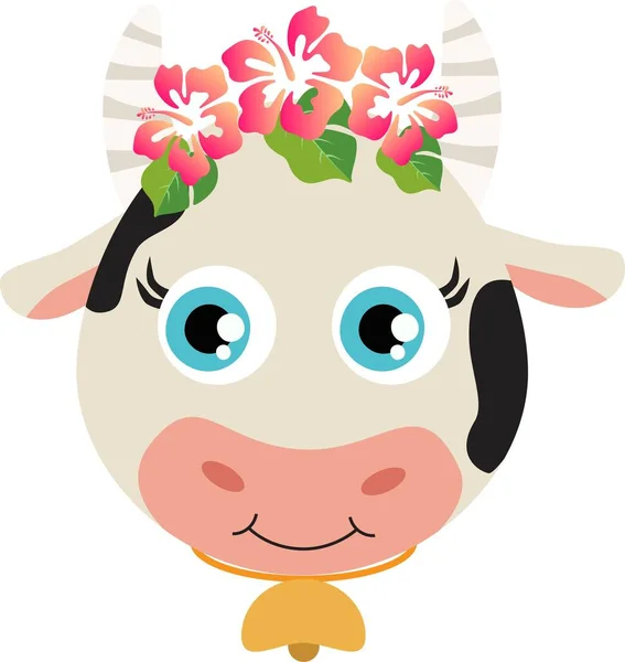 Print Funny Cartoon Cow Vector Illustration Art — 스톡 벡터