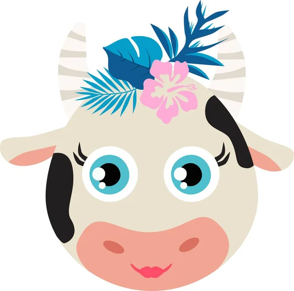 Funny Cartoon Cow Vector Illustration Art — 스톡 벡터