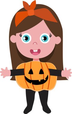 Yazıcı El cadılar bayramı çocuğu çizmiş. Vektör İllüstrasyonu.