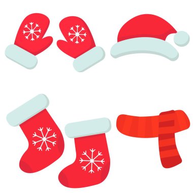 Noel dekoratif elementlerinin çizgi film simgelerini yazdır.