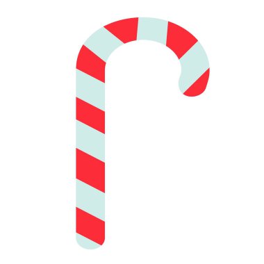 Noel şekeri yazdır. Kırmızı, beyaz. Noel dekoratif elementlerinin vektör karikatür simgeleri..