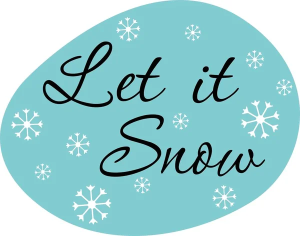 Imprimer Dessin Main Let Snow Card Illustration Vectorielle — Image vectorielle