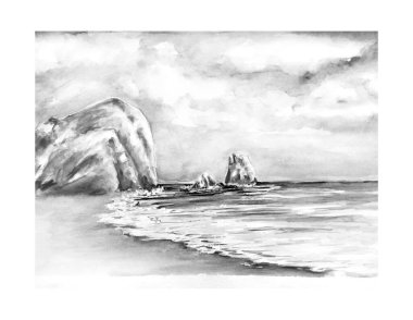 Afrodit Doğum Yeri 'nin Aquarelle tablosu.