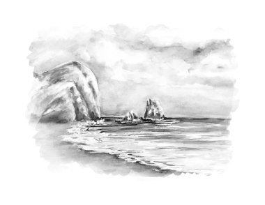 Afrodit Doğum Yeri 'nin Aquarelle tablosu.