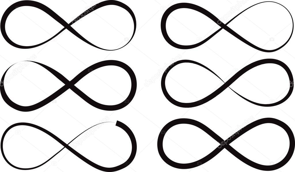Print Elegant infinity sign, vector illustration
