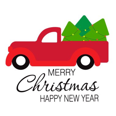 El çizimi Mutlu Noeller Komik Sanatlar. Vektör çizgi film arabası.