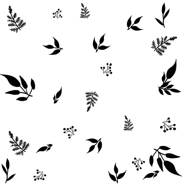Χέρι Σχέδιο Συλλογή Φόντου Σιλουέτα Διάνυσμα Λουλουδιών Στοιχείο Σχεδιασμού — Διανυσματικό Αρχείο