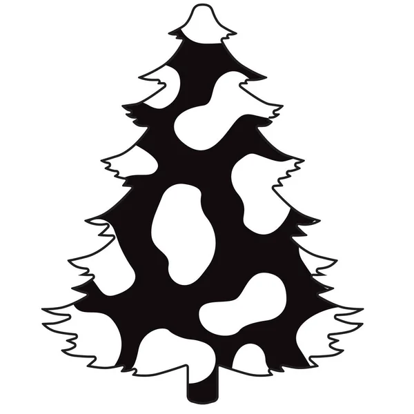 Stampa Collezione Fondo Silhouette Disegno Mano Decorazione Dell Albero Natale — Vettoriale Stock