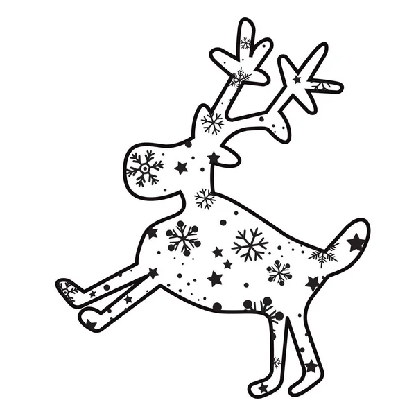 Chevreuil Silhouette Animal Dessin Animé Illustration — Image vectorielle