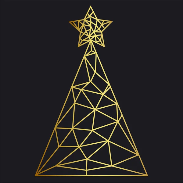 Vector Abstract Polygonal Geometric Christmas Symbol Christmas Tree — Stock Vector
