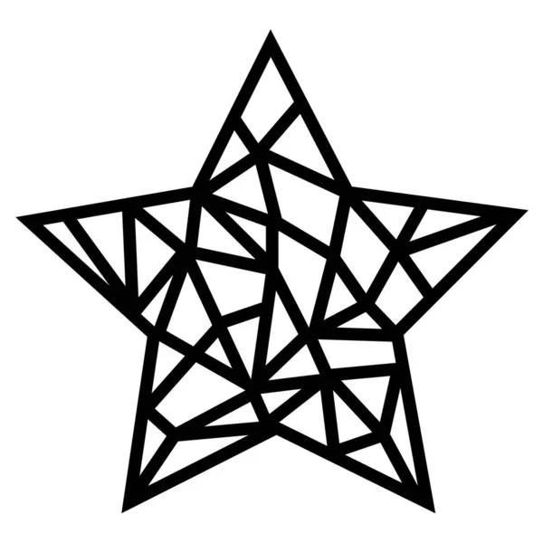 Símbolo Natal Geométrico Poligonal Abstrato Vetorial Estrela — Vetor de Stock