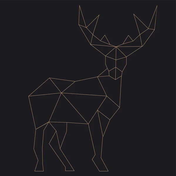 Vector Abstract Polygonal Geometric Christmas Symbol Deer — Stock Vector