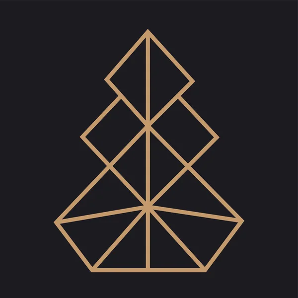 Vektor Abstrakt Polygonal Geometrisk Jul Symbol Julgran — Stock vektor