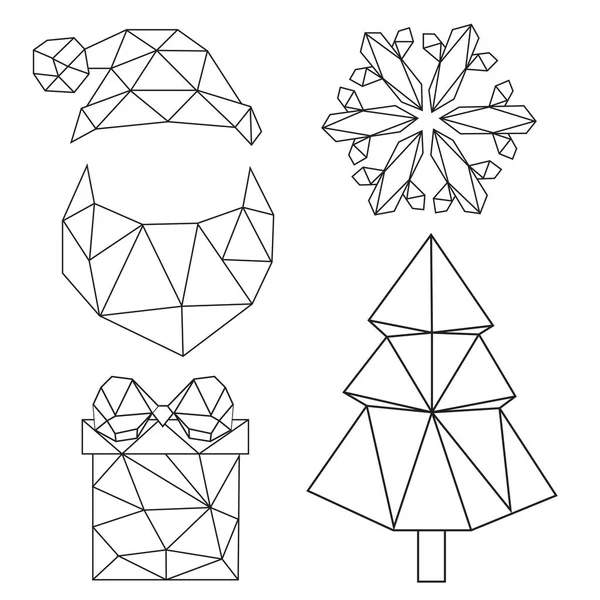 Vector Abstract Polygonaal Geometrisch Kerstsymbool — Stockvector