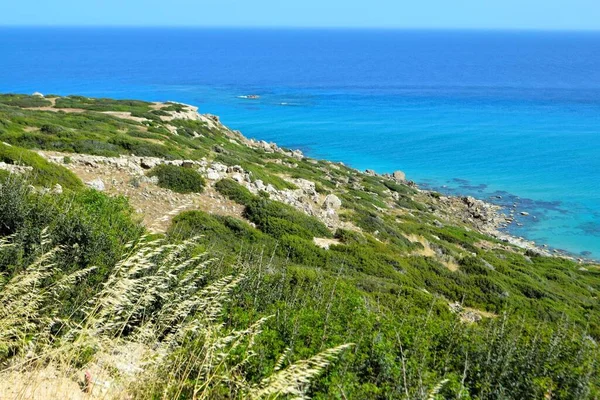 Güzel Kıbrıs Sahil Manzarası Doğa Geçmişi — Stok fotoğraf