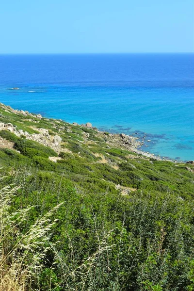Güzel Kıbrıs Sahil Manzarası Doğa Geçmişi — Stok fotoğraf