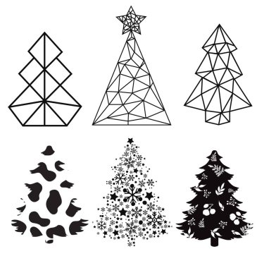 Vektör soyut çokgen geometrik noel sembolü. Noel ağacı.