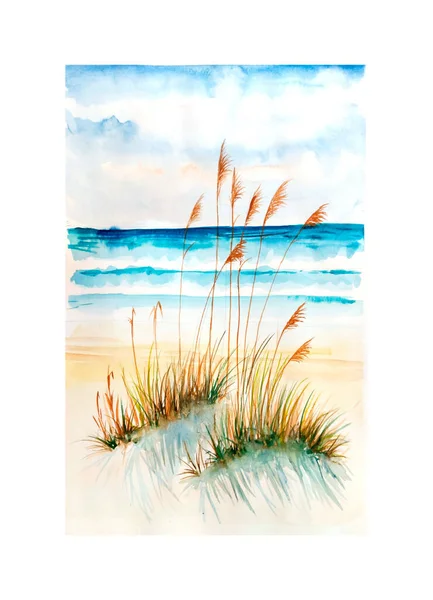 Aquarelle Målning Havet Handteckning Illustrationskonst — Stockfoto
