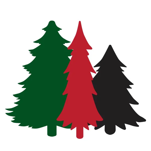 Imprimir Silueta Dibujo Mano Árbol Navidad Vector Pino Elemento Para — Vector de stock