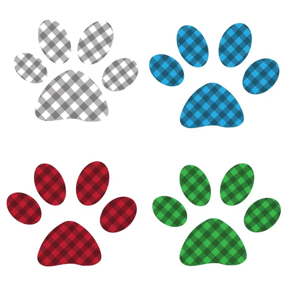 Animal Paw Silhouette Vector Illustration — Stock Vector