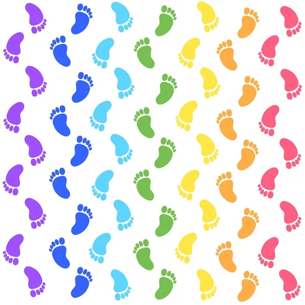 Human Footprint Background Pattern Vector Illustration — 스톡 벡터