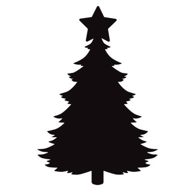 Siyah Siluet Noel Arkaplan Şablonu, Vektör, Görüntü.