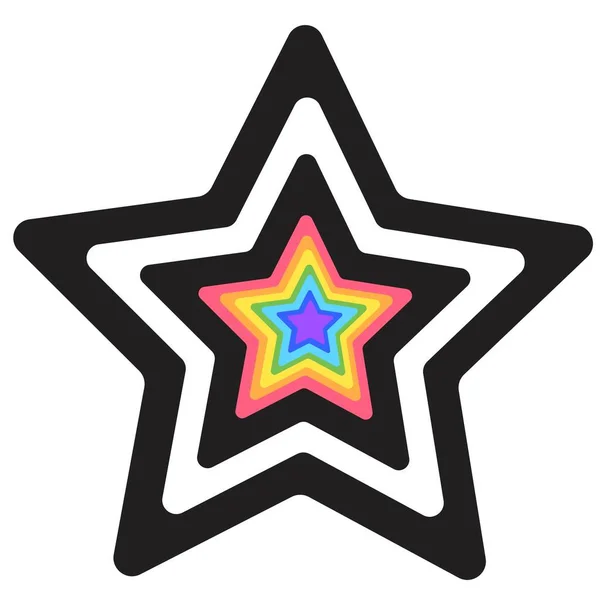 Imprimir Fondo Silueta Dibujo Mano Vector Estrella Con Decoración Arco — Vector de stock