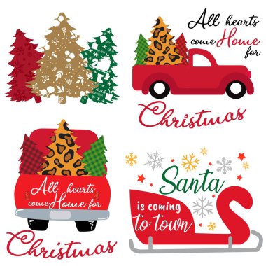 Mesajla çizilmiş komik Mutlu Noeller sanatı. Yazdırma için Vektör Sanatı.