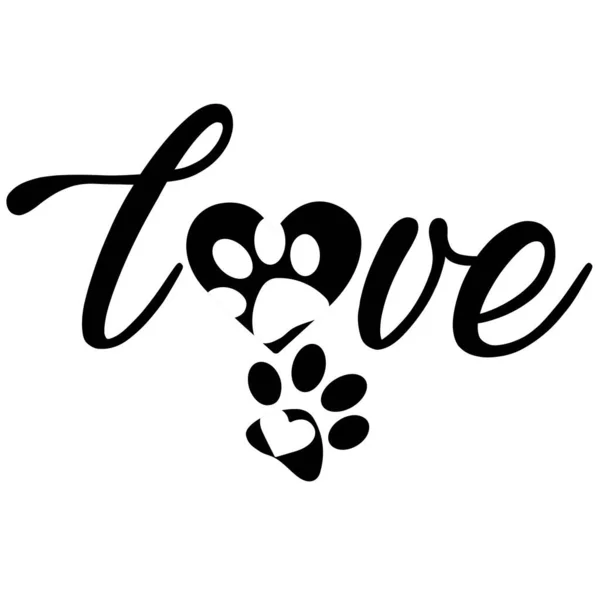 Hayvan Pençesi Silueti, Aşk, vektör, illüstrasyon.