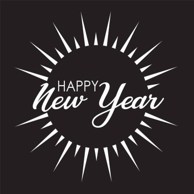 - Mutlu yıllar. Kutlama kartı, vektör çizim sanatı.