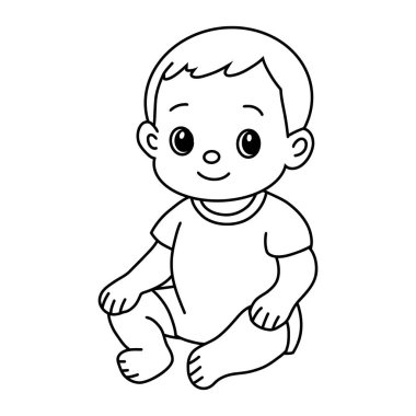 Sevimli erkek çocuk çizgi film vektör çizimi