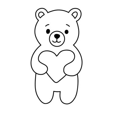 Ayı çizgi film vektör illüstrasyonu