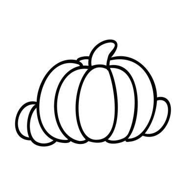 sonbahar çizgisi biçiminde balkabağı vektör illüstrasyon tasarımı