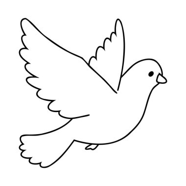 Güvercin kuş ikonu. beyaz arkaplanda izole edilmiş web tasarımı için güvercin güvercin güvercin vektör simgesi