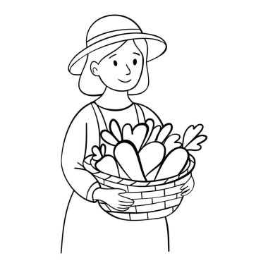 çiçek sepeti ile kız