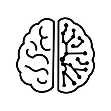 beyin ikonu vektör illüstrasyonu