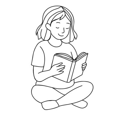 Kitap okuyan genç bir kadın