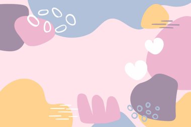 Soyut Şekiller ve Çizgiler ile Pastel Yaratıcı Arkaplan. Minimal Modern Arkaplan. Vektör illüstrasyonu