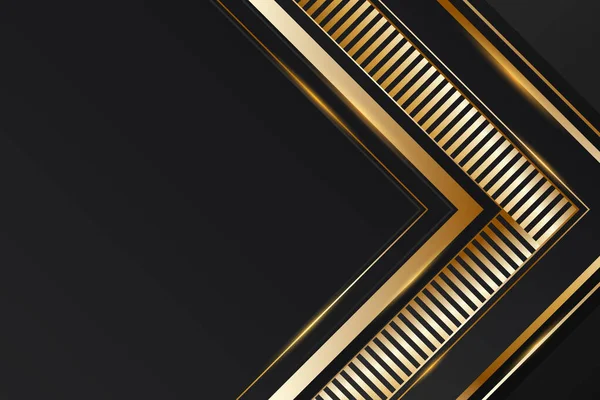 Altın Açı Çizgili ve Zarif Parlak Efektli Siyah Lüks bir arka plan. Gala, Reklamlar, Banner, Web Sitesi, Poster, Kapak İçin Özet Tasarım. Özet Siyah ve Altın Lüks Arkaplan