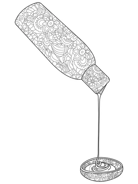 Colorazione anti-stress per adulti e bambini. prodotto per la cura, fluenti linee nere jet su uno sfondo bianco. Modelli di vettore fiori — Vettoriale Stock