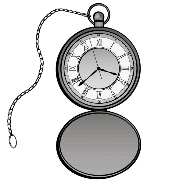 袖珍手表设计矢量。时钟分开。定时器手画涂鸦设计元素。白色背景上的孤立对象 — 图库矢量图片