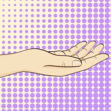 Bir kadın eli, bir adam bir el, bir palm üst dışarı tutar. İstek, yoksulluk, simge bir hediye al.