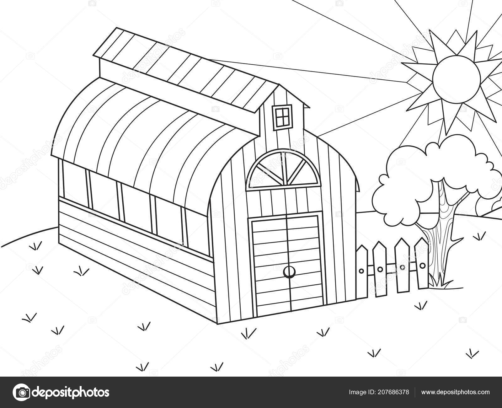 De Locatie Van De Landbouw Hangar Voor Voedsel Voor Dieren Schuur