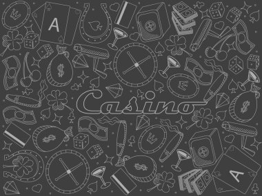 Tebeşir hattı sanat tasarlamak vektör Casino parçası