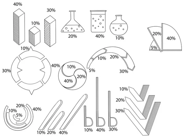 Infographics elemek nagy összessége. Diagram típusú jelentéssablon készült vonalak és ikonok. — Stock Vector