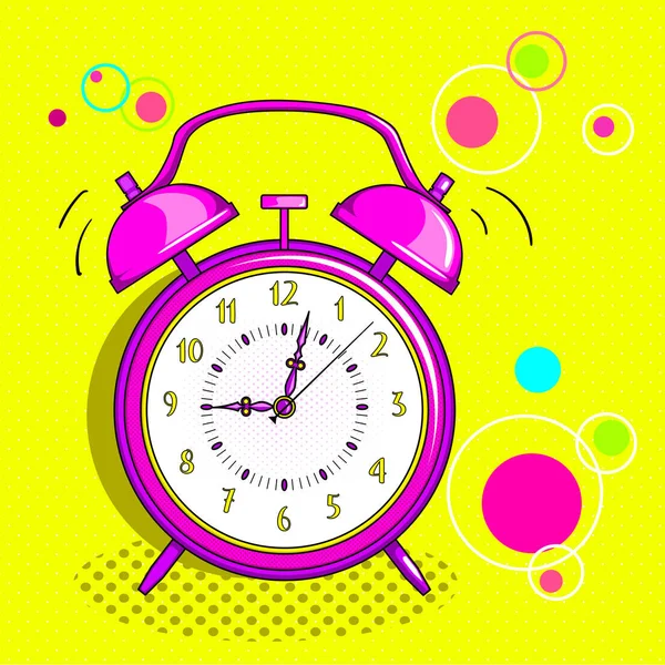 Alarm clock 24 pop art digital raster illustration