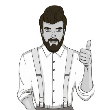 Beyaz arka plan raster nesne. Reklam Güzellik Salonu, Kuaför, berber dükkanı. Gri tonları